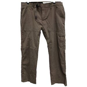 Prana Breathe Mens Cargo Hiking Pants Size 38 Olive Green Nylon Gorpcore Sports